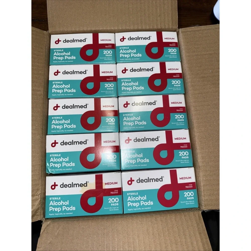 10 Dealmed Alcohol Prep Pads, Gamma Sterilized 10 Boxes Of 200